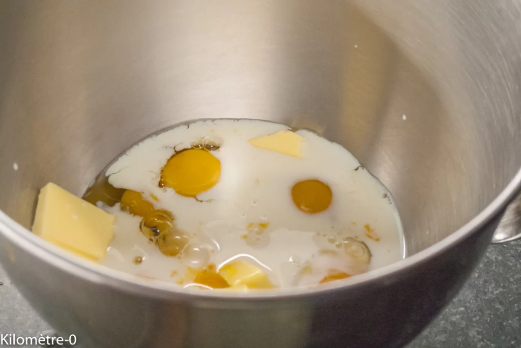 Gâteau du matin aux trois farines (sarrrasin, petit épeautre et châtaigne) et au chocolat - Étape 1