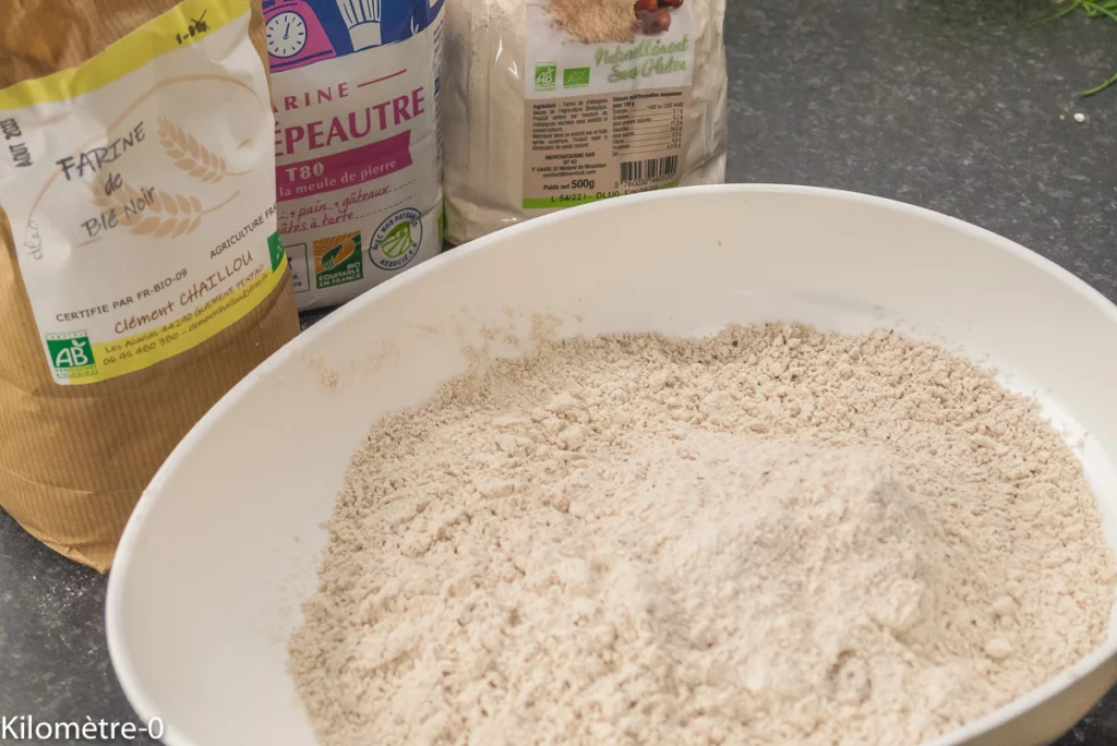 Gâteau du matin aux trois farines (sarrrasin, petit épeautre et châtaigne) et au chocolat - Étape 3