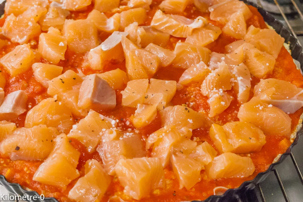 Pizza de chou fleur au saumon et à l’emmental - Étape 5