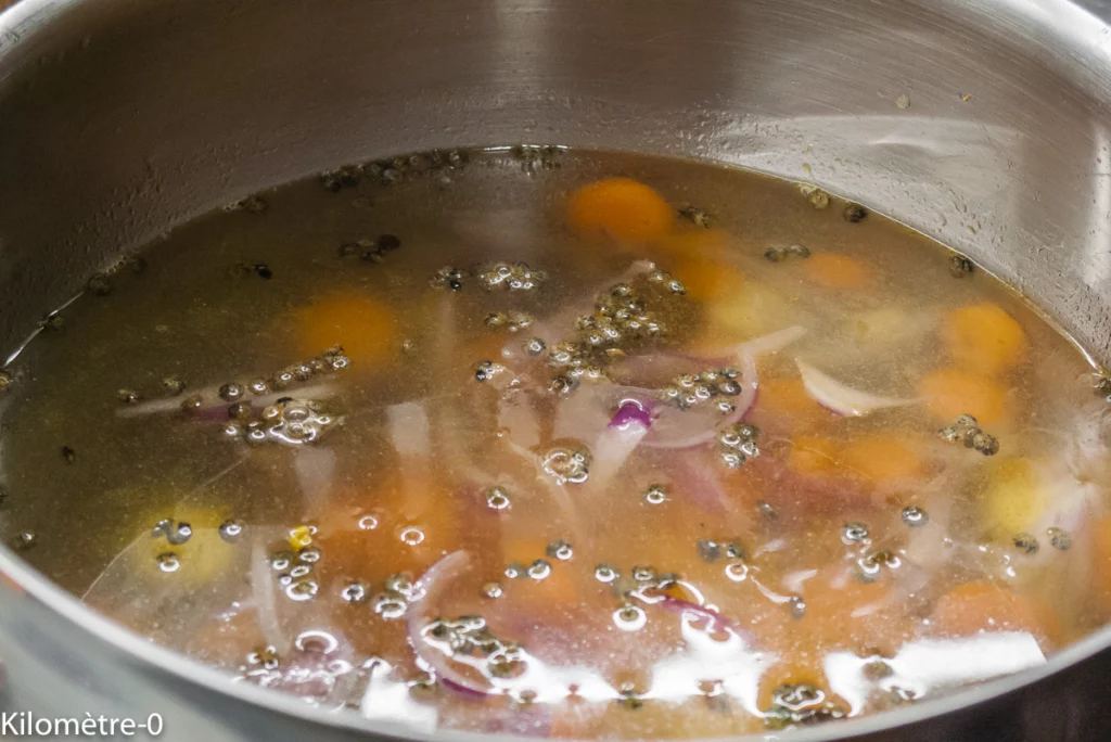 Lentilles vertes aux œufs pochés - Étape 3