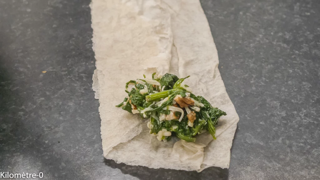 Briks aux épinards, aux noix et au fromage (emmental) - Étape 4