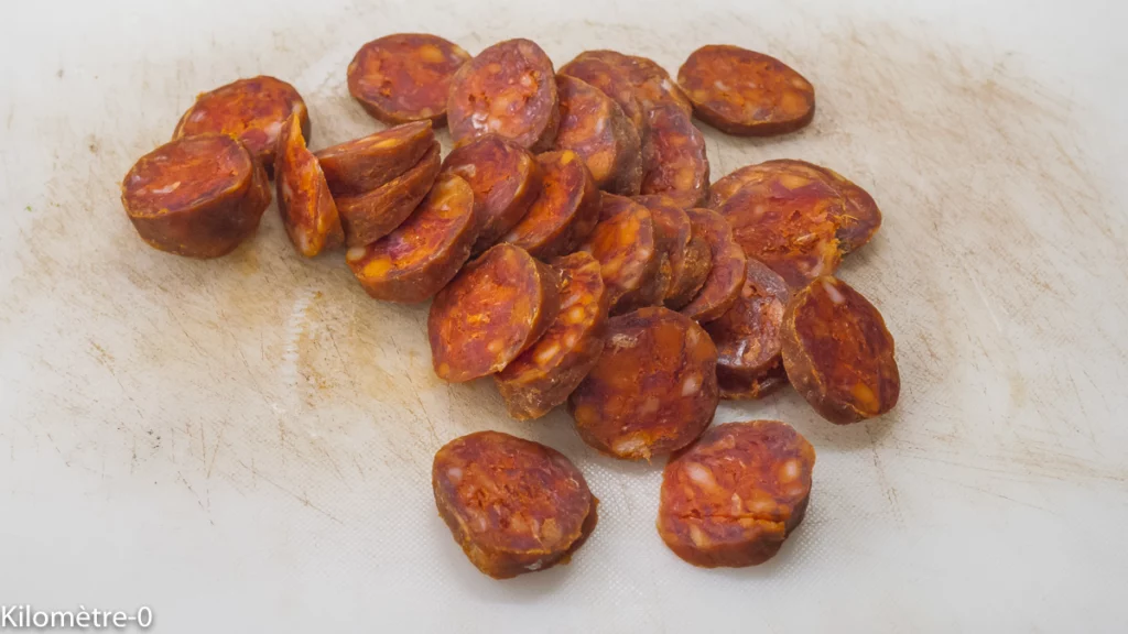 Pâtes au chorizo et champignons (coulemelles) - Étape 3