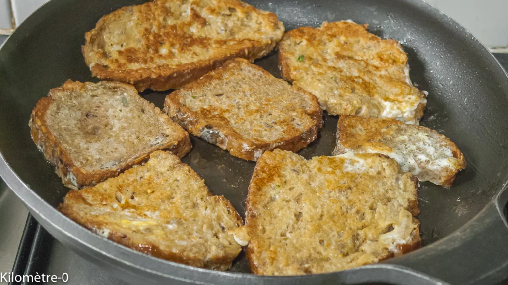 Pain perdu salé aux champignons (coulemelles) - Étape 6