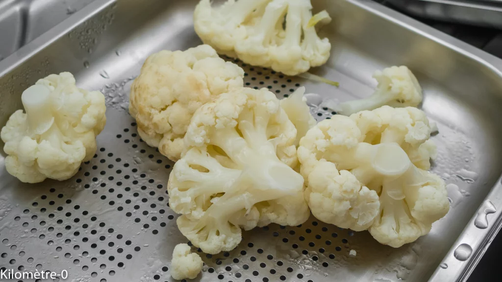 Gratin de chou fleur au saumon, sauce aurore - Étape 1