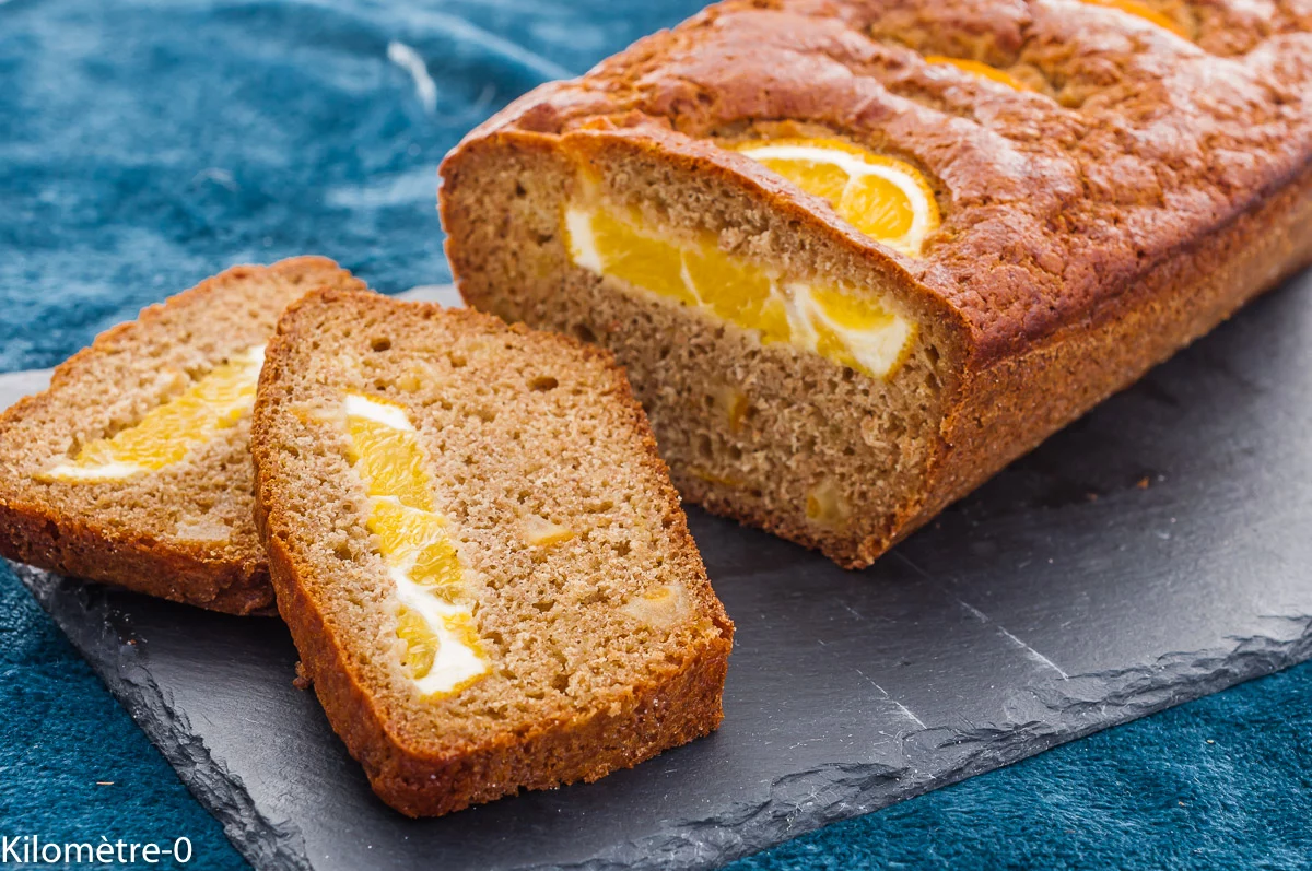 Photo de recette de gâteau, gâteau du matin, cake, marmelade d'orange, orange, agrumes, automne, hiver, farine de petit épeautre, bio, rapide, facile, Kilomètre-0, blog de cuisine réalisée à partir de produits de saison et issus de circuits courts