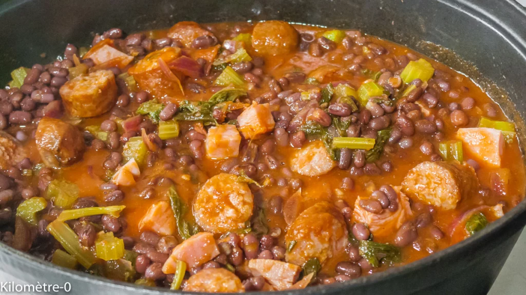 Saucisses fumées et jambon aux haricots rouges et au riz - Étape 8
