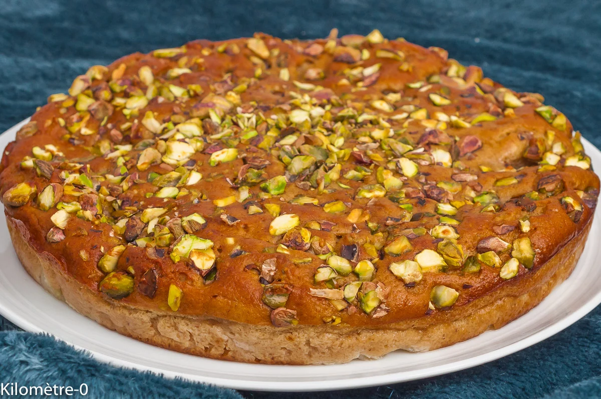 Photo de recette de gâteau, dessert, fondant, moelleux, fruits, automne, hiver, poires, pistaches, ricotta,bio, healthy, Kilomètre-0, blog de cuisine réalisée à partir de produits de saison et issus de circuits courts