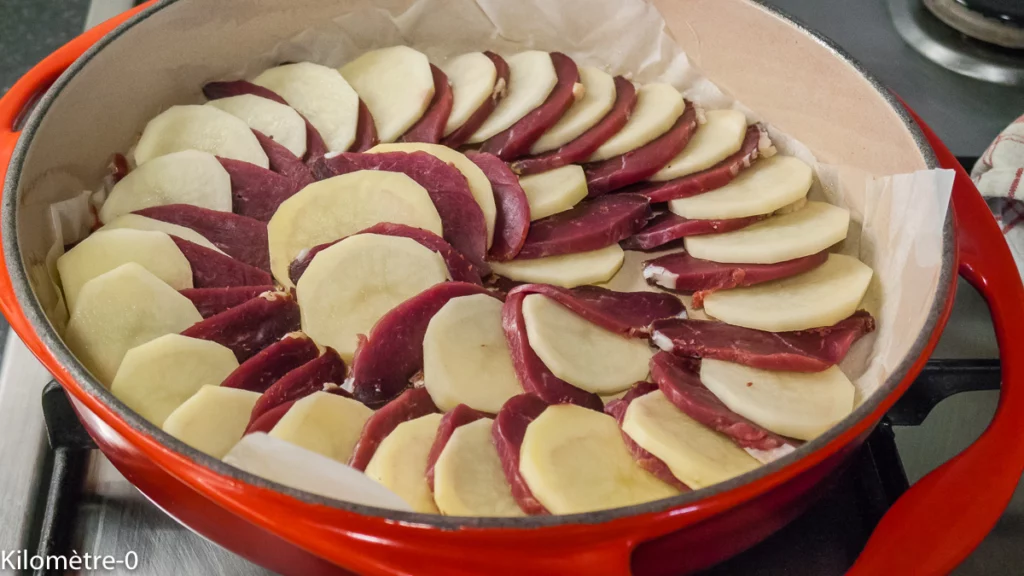 Tatin aux pommes de terre et magret séché de canard - Étape 4