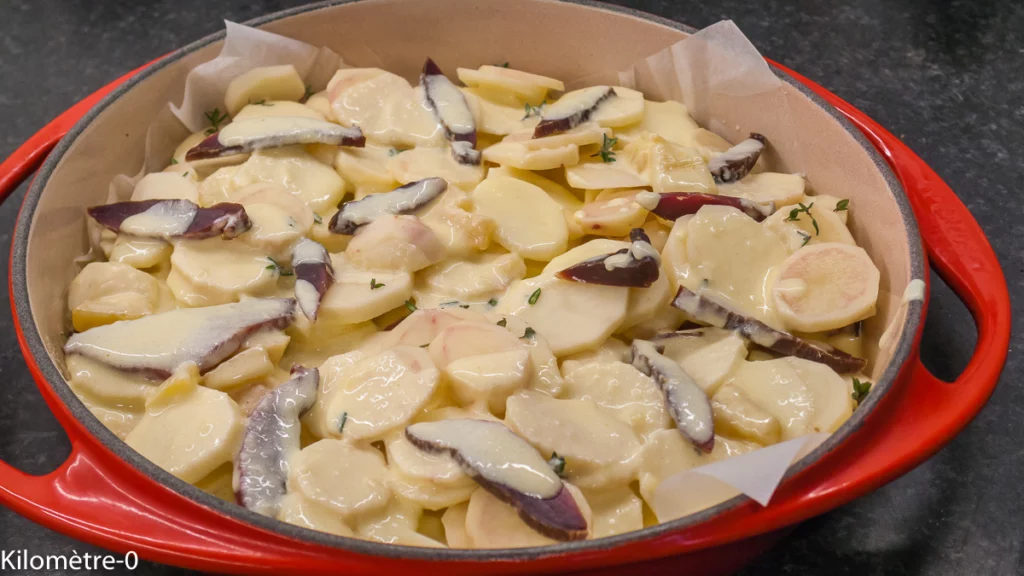 Tatin aux pommes de terre et magret séché de canard - Étape 7