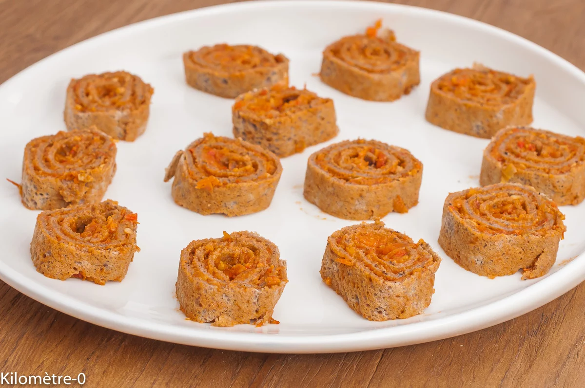 Photo de recette d'apéro, Bretagne, roulé, galette, sarrasin, blé noir, légumes, bio, facile, tartinade, légumes, poivrons, rapide, Kilomètre-0, blog de cuisine réalisée à partir de produits de saison et issus de circuits courts
