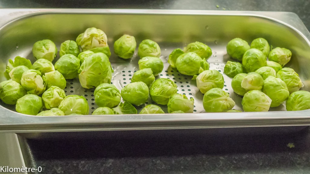 Gratin de choux de Bruxelles aux châtaignes - Étape 1