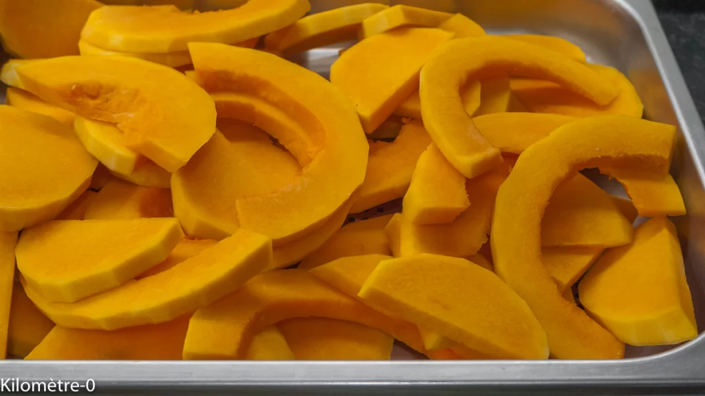 Gratin de courge butternut aux lentilles et fromage - Étape 1