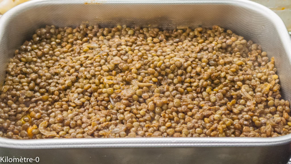 Gratin de courge butternut aux lentilles et fromage - Étape 6