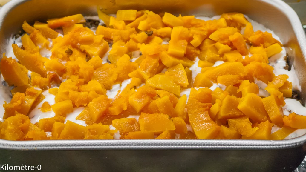 Gratin de courge butternut aux lentilles et fromage - Étape 9