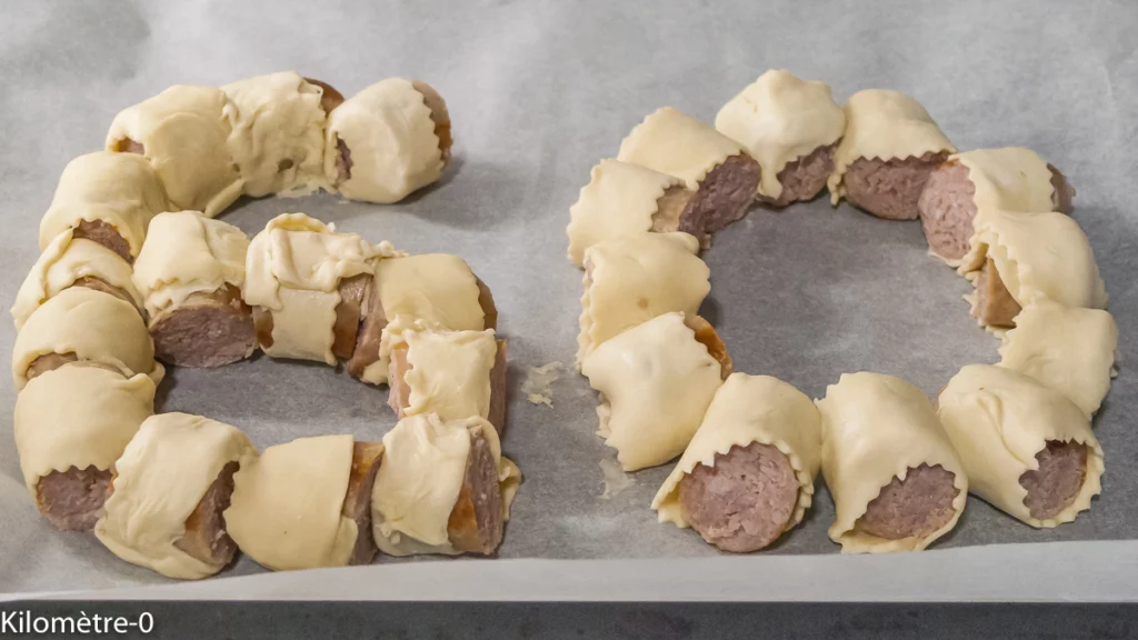 Feuilletés apéro aux saucisses (number cake apéro) - Étape 3