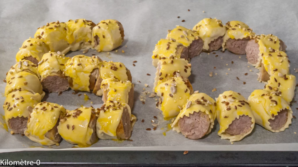Feuilletés apéro aux saucisses (number cake apéro) - Étape 4