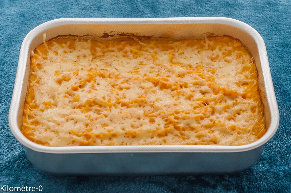 Photo de recette de gratin, courges, panais, butternut, potimarron, citrouille, légumes, automne, hiver, boeuf, hâché, viande hâchée, emmental, Kilomètre-0, blog de cuisine réalisée à partir de produits de saison et issus de circuits courts
