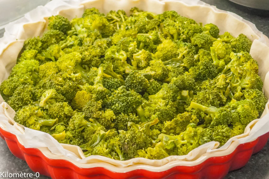 Tarte au brocolis, chorizo et fromage - Étape 2