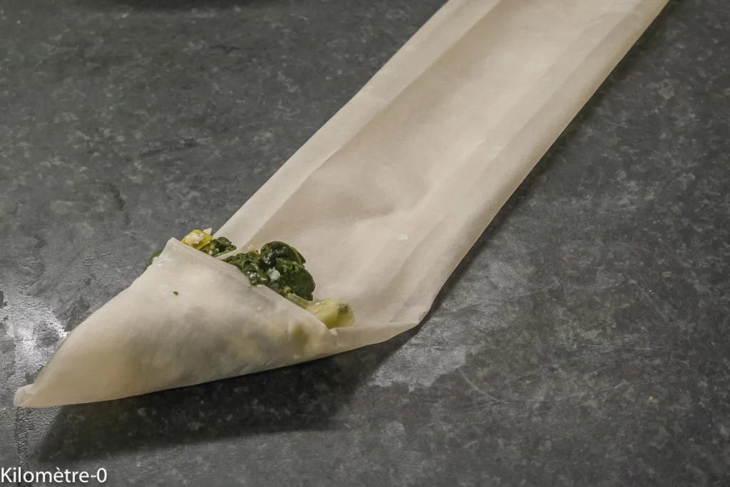 Briks aux épinards, poireaux et fromage (chèvre et emmental) - Étape 6