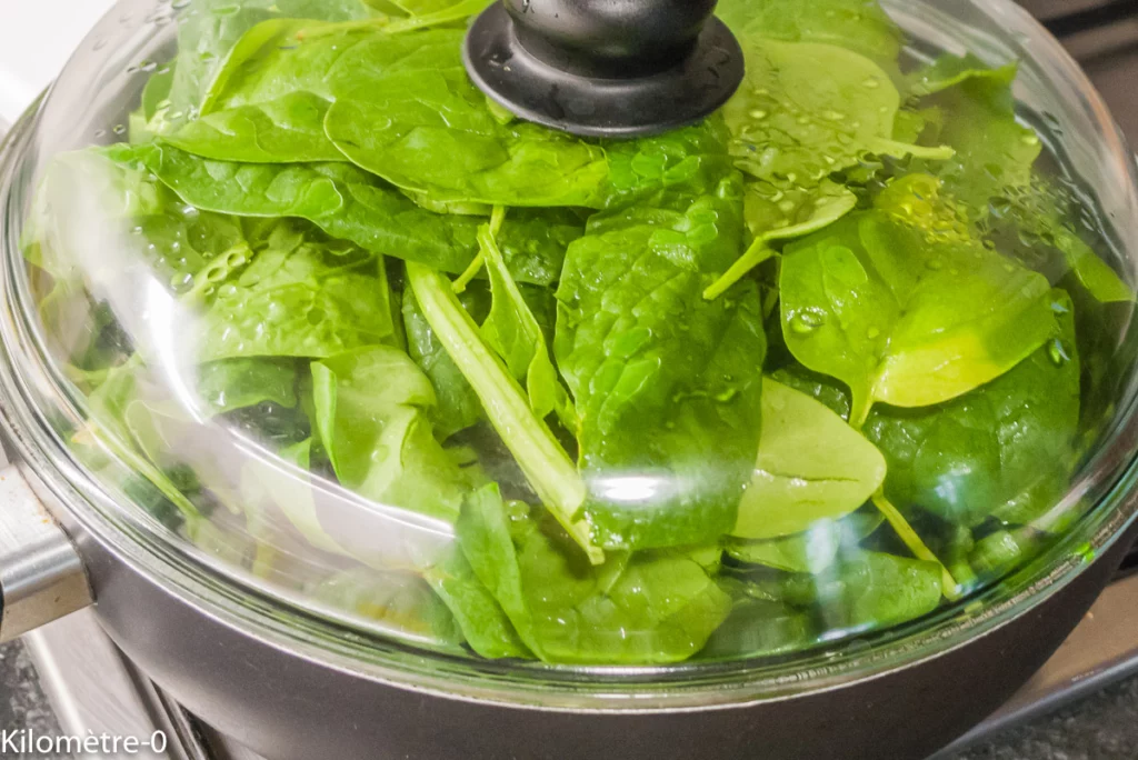 Gâteau de crêpes salées aux épinards et à la crème de pois chiches - Étape 2