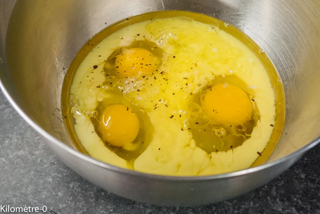 Cake aux œufs, orties et emmental - Étape 2