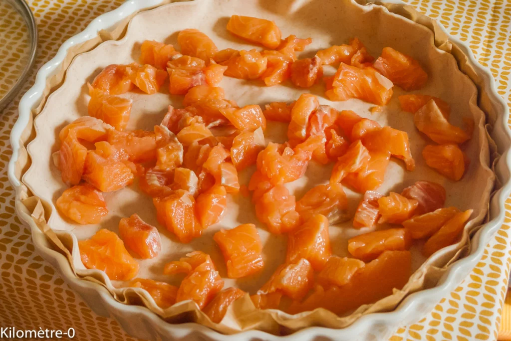 Quiche aux poireaux et au saumon - Étape 3