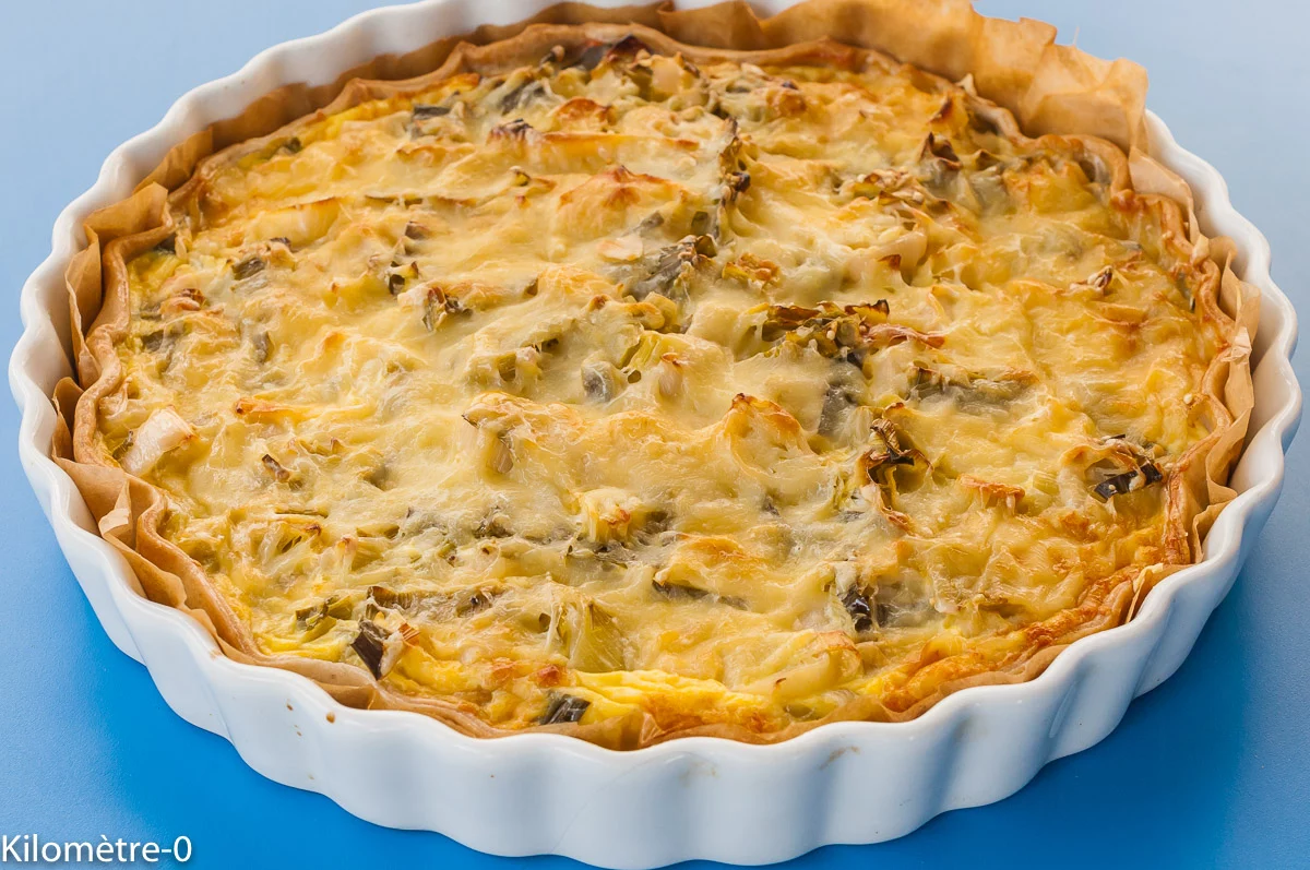 Photo de recette de quiche, poireaux, légumes, poisson, saumon, fromage, oeufs, facile, tarte salée, Kilomètre-0, blog de cuisine réalisée à partir de produits de saison et issus de circuits courts