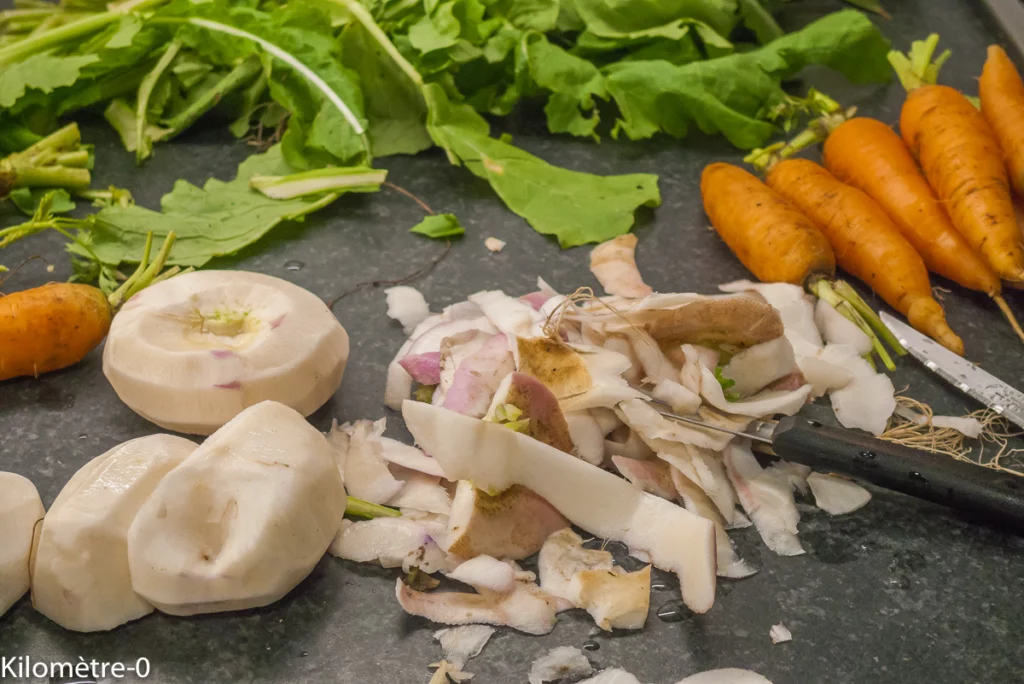 Salade de crudités (carottes et navets nouveaux) - Étape 1