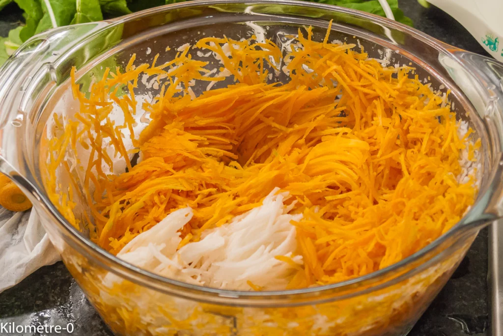 Salade de crudités (carottes et navets nouveaux) - Étape 2