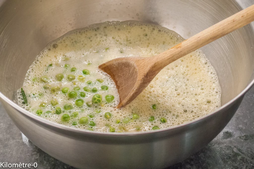 Frittata aux petits pois et à la rosette - Étape 5