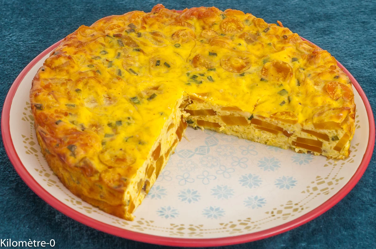Photo de recette de gâteau salé, frittata, oeufs, ricotta, légumes, printemps, carottes, bio, facile, four, Kilomètre-0, blog de cuisine réalisée à partir de produits de saison et issus de circuits courts