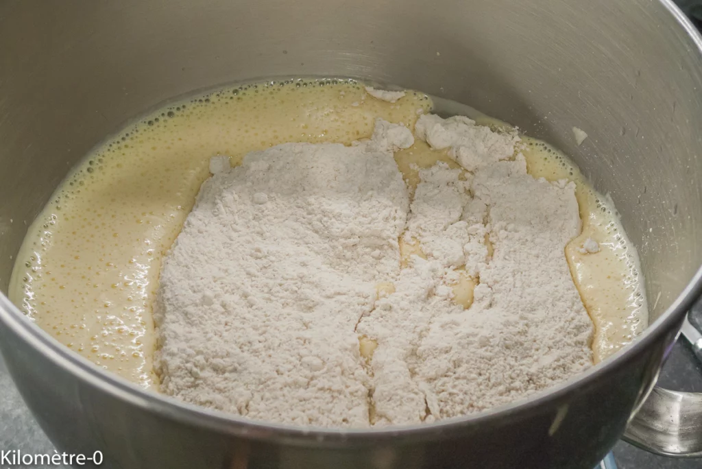 Gâteau du matin aux trois farines (petit épeautre, pois chiche et blé noir) et pépites de chocolat - Étape 2