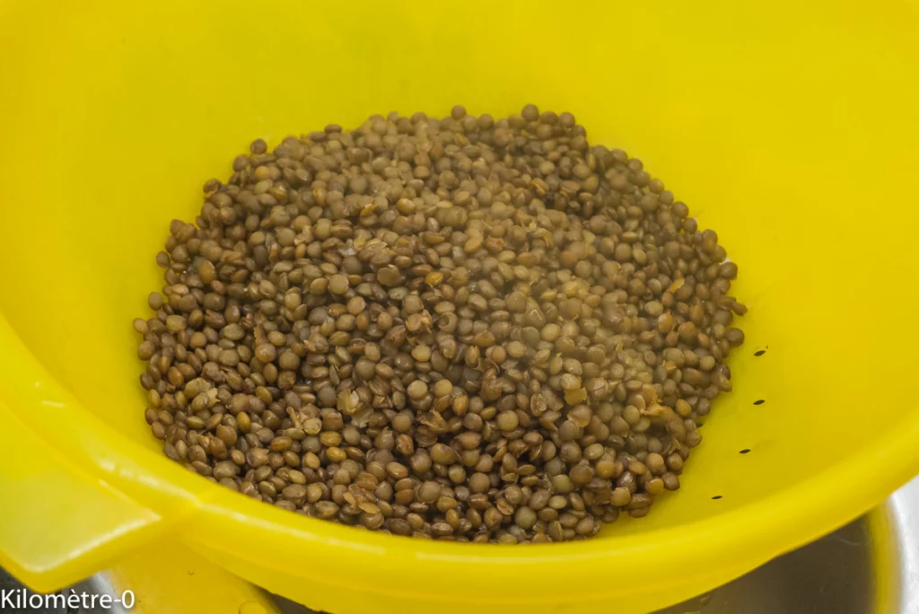 Salade de riz et lentilles au concombre et radis - Étape 2