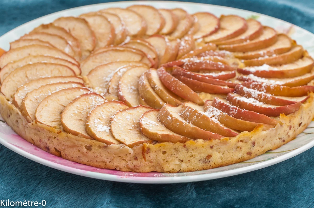 Photo de recette de gâteau, dessert, pommes, fruits, automne, hiver, printemps, léger, bio; Kilomètre-0, blog de cuisine réalisée à partir de produits de saison et issus de circuits courts