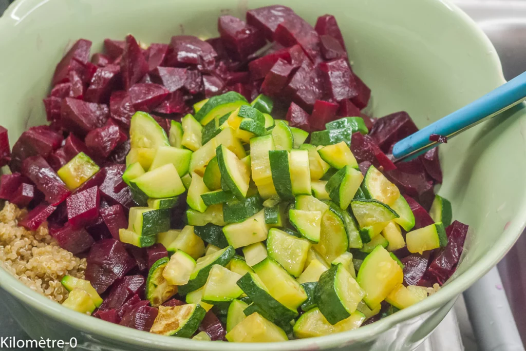 Salade de quinoa, betterave et courgette - Étape 4