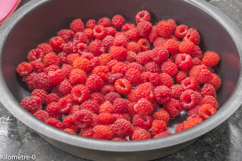 Flan aux framboises - Étape 1