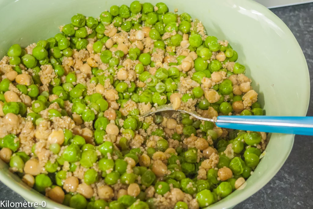 Salade de pois chiches, sarrasin, betterave et petits pois - Étape 9