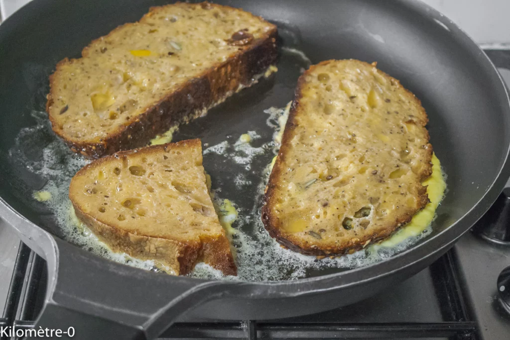 Pain perdu salé au chorizo et emmental - Étape 2