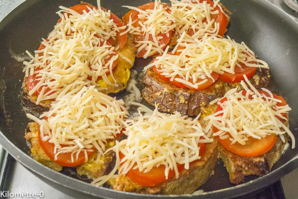 Pain perdu salé tomate emmental - Étape 3