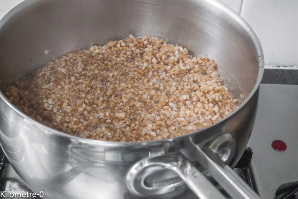 Salade de kasha, betteraves, haricots verts et sardines grillées - Étape 2