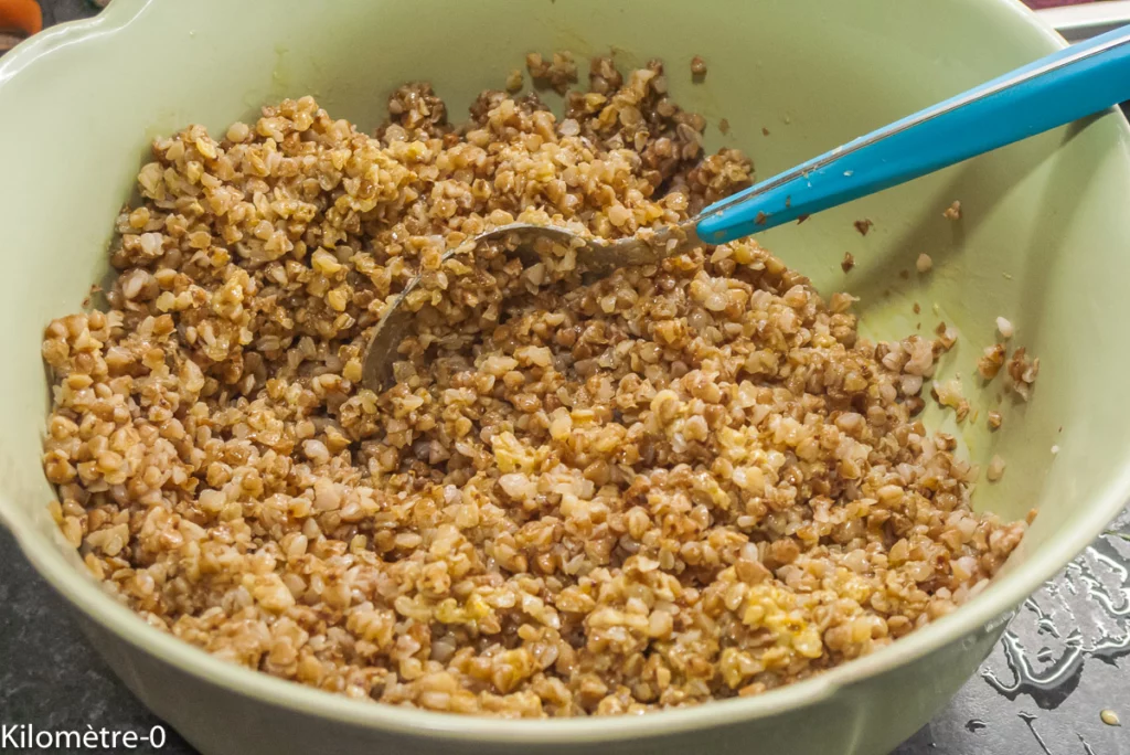 Salade de kasha, betteraves, haricots verts et sardines grillées - Étape 5