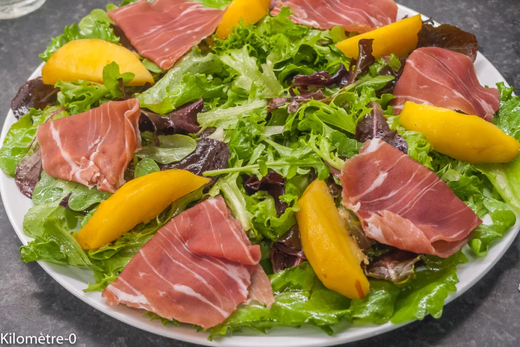 Salade de jambon, nectarine et halloumi - Étape 3