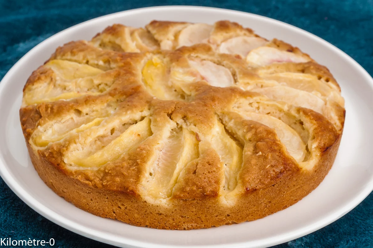 Photo de recette de dessert, fruits, fruits d'été, gâteau, pêche, noix de coco, facile, farine de riz, sans gluten, Kilomètre-0, blog de cuisine réalisée à partir de produits de saison et issus de circuits courts