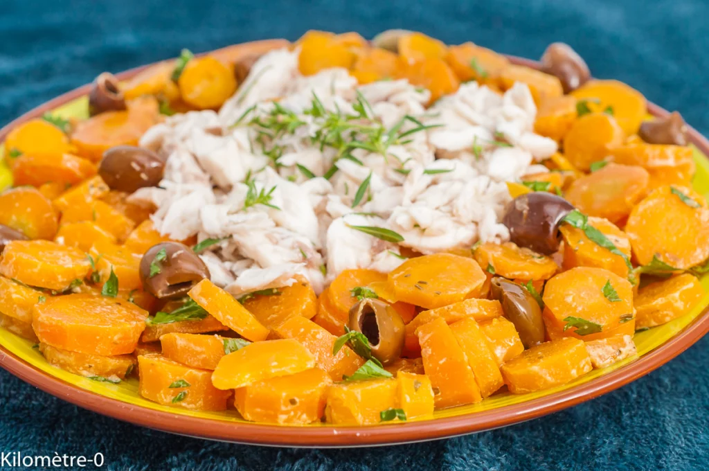 Salade de bar aux carottes cuites et olives - Étape 6