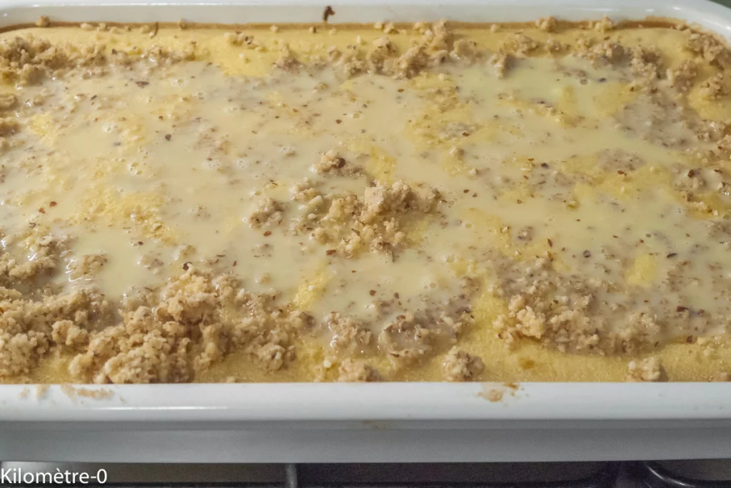 Clafoutis à la rhubarbe avec son streusel aux amandes - Étape 7