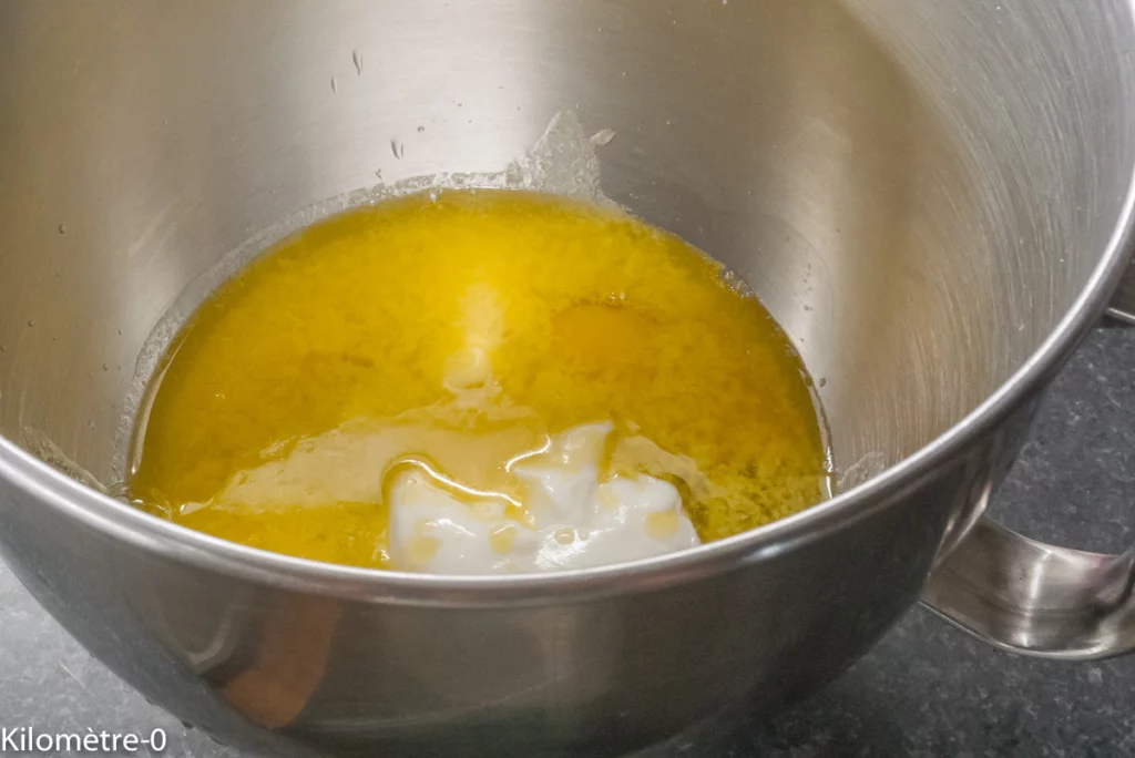 Gâteau du matin pêches amande - Étape 1