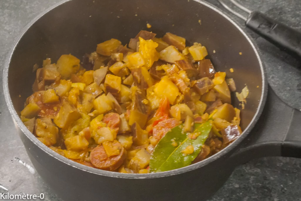 Mijoté d&rsquo;aubergines aux épices et au chorizo - Étape 7