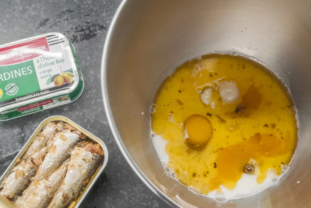 Cake salé aux sardines et à la farine de blé noir (sarrasin) - Étape 2