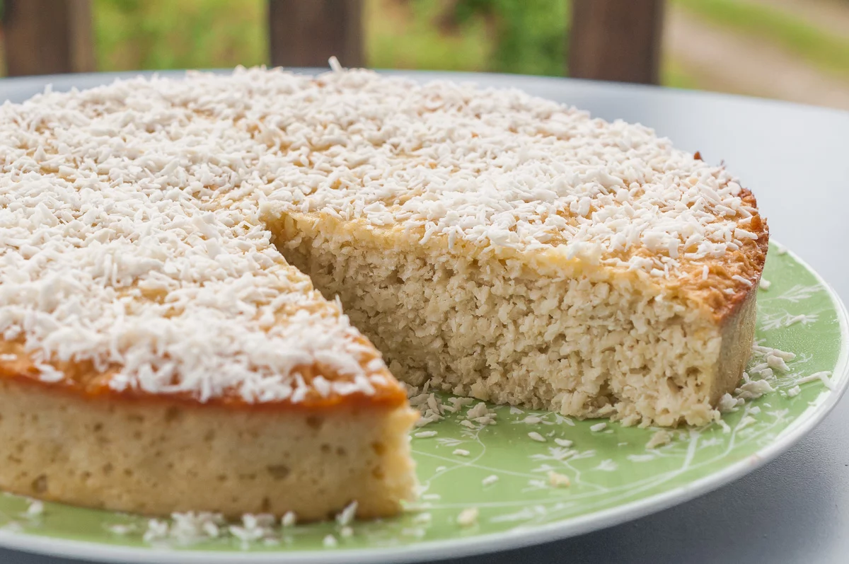 Photo de recette de dessert, gâteau, crème de coco, lait de coco, noix de coco, exotique, oeufs, facile, rapide, healthy, sans gluten, bio, facilede Kilomètre-0, blog de cuisine réalisée à partir de produits de saison et issus de circuits courts