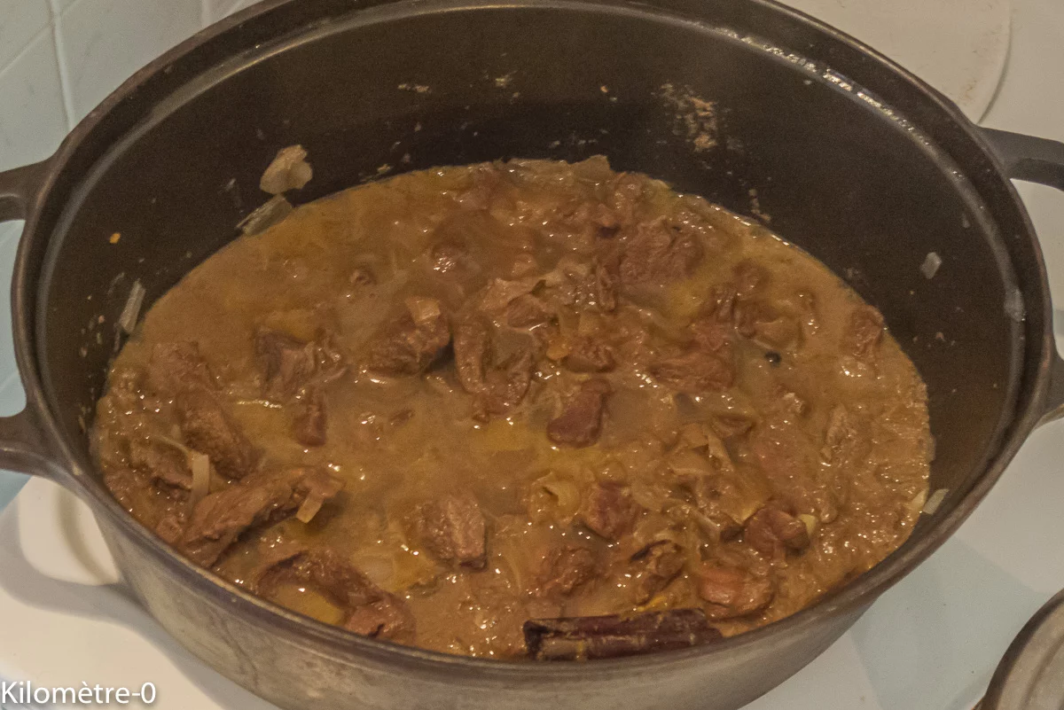 Photo de recette de mijoté, gibier, cerf , agrumes, biche, orange, cannelle, riz, sauce, Kilomètre-0, blog de cuisine réalisée à partir de produits de saison et issus de circuits courts